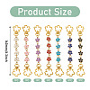 7Pcs 7 Colors Alloy Enamel Flower Link Bag Extension Chains HJEW-TAC0104-3