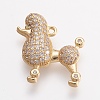 Brass Micro Pave Cubic Zirconia Puppy Pendants ZIRC-G123-52G-1