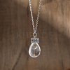 Dandelion Seed in Teardrop Resin Wish Pendant Cable Chain Necklaces for Women WGE62B3-08-1