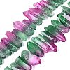 Two Tone Spray Painted Natural Quartz Crystal Points Beads Strands G-Q610-03H-1