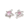 Brass Pave Pearl Pink Cubic Zirconia Pendants CU-CBA8124-01A-P-2