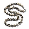 8.5mm Round Natural Dalmatian Jasper Beaded Necklaces NJEW-F327-02A-02-1