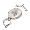 Brass Micro Pave Clear Cubic Zirconia Toggle Clasps KK-N254-92P-2