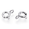 Rhodium Plated 925 Sterling Silver Spring Ring Clasps LS-STER-T004-81A-P-1