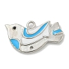 Platinum Brass Enamel Robin Bird Pendants KK-L224-060P-2