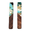 Transparent Resin & Walnut Wood Big Pendants RESI-TAC0017-70-A02-2
