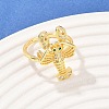 Brass Micro Pave Cubic Zirconia Cuff Rings RJEW-C145-01B-G-2