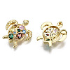 Hollow Brass Micro Pave Colorful Cubic Zirconia Pendants ZIRC-S067-085-NF-3