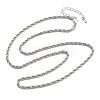 3mm Brass Rope Chain Necklaces for Men Women NJEW-G160-10P-4