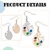 ANATTASOUL 2 Pair 2 Color Colorful Enamel Palette Dangle Earrings EJEW-AN0002-73-3