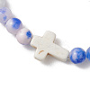 Natural Dyed Persian Jade Gemstone Beads Stretch Bracelets for Women BJEW-JB13267-3