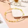 Faceted Round Glass Beads Stretch Bracelet for Teen Girl Women BJEW-JB07072-05-4