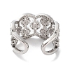 Rack Plating Brass Micro Pave Cubic Zirconia Cuff Rings RJEW-D025-18P-3
