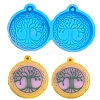 Flat Round with Tree of Life Pendant Silicone Molds LS-DIY-I088-03-1