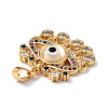 Lampwork Evil Eye Pendants with Colorful Cubic Zirconia ZIRC-L102-13G-02-4