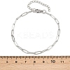 201 Stainless Steel Paperclip Chains Bracelets for Women BJEW-G767-01E-P-5