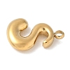 304 Stainless Steel Initial Pendants STAS-S186-12S-G-2