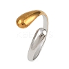 Adjustable 304 Stainless Steel Cuff Rings for Women RJEW-B135-01GP-05-2