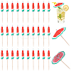 2 Bags Watermelon Pattern Umbrella Bamboo & PET Plastic Toothpick Decorations AJEW-CP0007-28-1