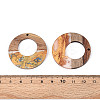 Opaque Resin & Walnut Wood Pendants RESI-T060-51M-3