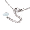 Synthetic Turquoise & Natural Freshwater Pearl Link Anklets AJEW-AN00628-04-4