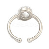 Rack Plating Brass Open Cuff Rings for Women RJEW-F162-01P-Q-3