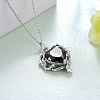 Alloy Jet Rhinestone Gothic Heart Pendant Necklaces FS-WG22DFD-01-3