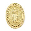 Virgin Mary Theme Rack Plating Brass Micro Pave Clear Cubic Zirconia Pendants KK-Z067-06G-05-1
