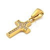 Ion Plating(IP) 304 Stainless Steel Cubic Zirconia Pendants STAS-C102-04B-G-2