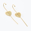 Brass Micro Pave Clear Cubic Zirconia Ear Wrap Crawler Hook Earrings EJEW-H125-06G-2