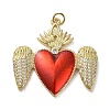 Brass Micro Pave Clear Cubic Zirconia Pendants KK-H466-05G-01-1