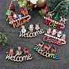 8Pcs 8 Style Christmas Decorative Wooden Door Sign FIND-SZ0005-74-7