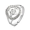 201 Stainless Steel Cuff Rings for Women RJEW-S395-03P-1-4