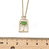 Arch with Coconut Tree Brass Enamel Pendant Necklaces NJEW-H051-03G-5