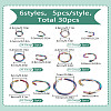 30Pcs 6 Styles 304 Stainless Steel Open Jump Rings STAS-LP0001-61-2