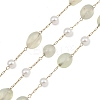 Natural Prehnite Nuggets & 316 Stainless Steel Handmade Link Chains CHS-K021-14G-06-1
