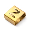 Ion Plating(IP) 304 Stainless Steel Square Slide Charms STAS-L132-18Z-G-2