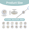 36Pcs 12 Styles Natural White Shell Beads SHEL-FH0001-27-2