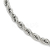 3MM 201 Stainless Steel Rope Chain Bracelets for Women BJEW-R318-01P-1-2