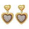 Brass Micro Pave Clear Cubic Zirconia Dangle Earrings EJEW-D322-01G-4