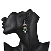 Tibetan Style Alloy Glass Earrings EJEW-JE06612-3