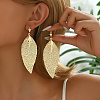 Textured Leaf Vintage Chic Women's Fashion Vacation Hoop Earrings WR7457-1