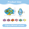 25Pcs Handmade Fish Porcelain Beads PORC-DC0001-18-2