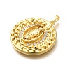 Religion Themed Rack Plating Brass Micro Pave Cubic Zirconia Pendants KK-L226-007G-11-2