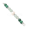 Faceted Round Natural Green Aventurinee & Malachite & Potato Natural Cultured Freshwater Pearl Beaded Connector Charms PALLOY-JF03532-03-2
