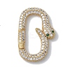 Rack Plating Brass Micro Pave Cubic Zirconia Twister Clasps KK-NH0002-18G-01-1