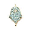 Religion Brass Micro Pave Cubic Zirconia Connector Charms KK-H529-01A-G01-1