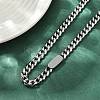 7MM 304 Stainless Steel Cuban Link Chain Necklaces for Women Men NJEW-Z093-03P-3