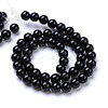 Natural Dyed & Heated Black Onyx Round Bead Strands X-G-T055-6mm-10-2
