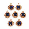 Rack Plating Brass Micro Pave Clear Cubic Zirconia Pendants KK-T060-61G-RS-1